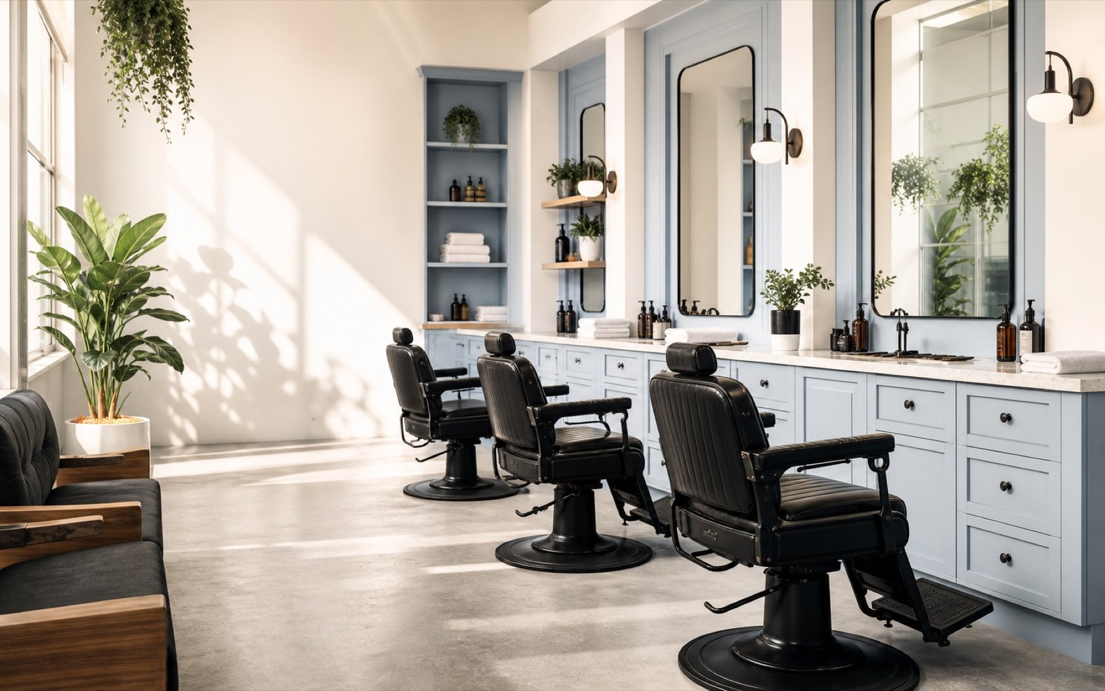Ambient modern i një barbershop-i